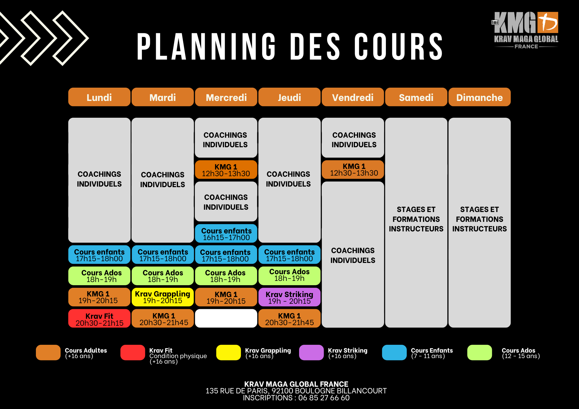 PLANING QG KMG FRANCE PLANING QG KMG FRANCE